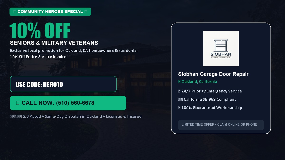 10% OFF Senior Citizens (65+) & Military / Veteran Community Discount in Oakland, CA